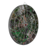 茶色、緑、白黒の自然色 ダーツボード (正面左)