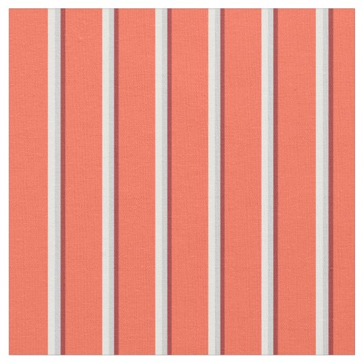 茶色、薄い灰色、白、赤の線のパターン ファブリック (クローズアップ)