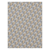 茶色/青のトレンディーパターン テーブルクロス (正面)