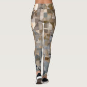 茶色/青のトレンディーパターン レギンス (裏面)