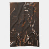 茶色、黒、灰色の渦巻き キッチンタオル (縦)