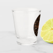 茶色、黒、灰色の渦巻き ショットグラス (左)