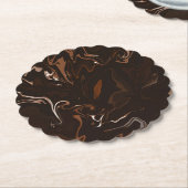 茶色、黒、灰色の渦巻き ペーパーコースター (アングル)