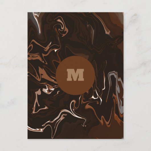 茶色、黒、灰色の渦巻き ポストカード (正面)