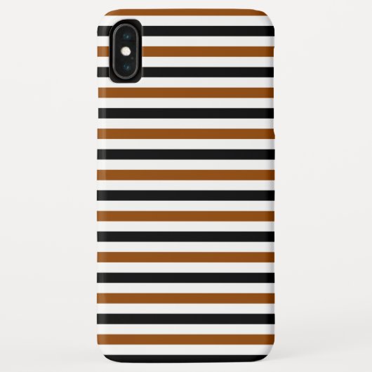 茶色 黒 白 の ストライプ デザイン Case-Mate iPhoneケース (裏面)