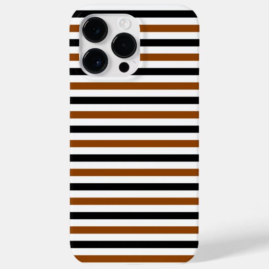 茶色 黒 白 の ストライプ デザイン Case-Mate iPhoneケース (裏面)