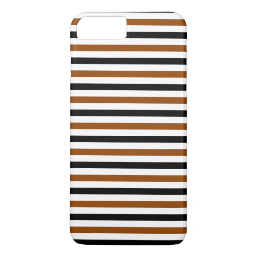 茶色 黒 白 の ストライプ デザイン Case-Mate iPhoneケース (裏面)
