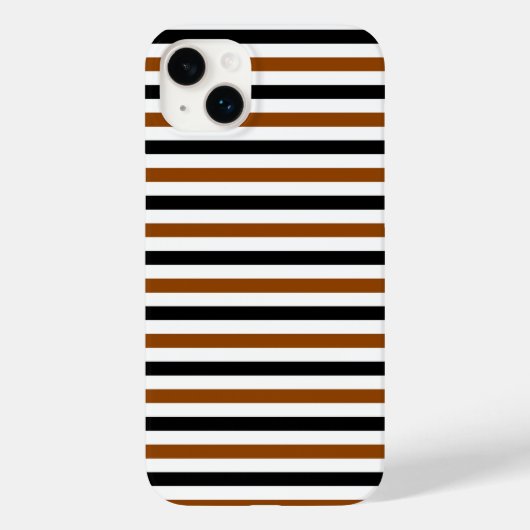 茶色 黒 白 の ストライプ デザイン Case-Mate iPhoneケース (裏面)