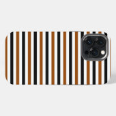 茶色 黒 白 の ストライプ デザイン iPhoneケース (裏面横)