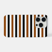 茶色 黒 白 の ストライプ デザイン iPhoneケース (裏面横)