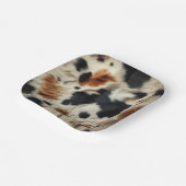 茶色 黒 白 牛革プリント カントリー ウェスタン ペーパープレート (傾斜あり)