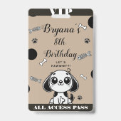 茶色 黒 魚の骨 パピー 犬 誕生日 VIPパス バッジ (裏面)