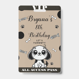 茶色 黒 魚の骨 パピー 犬 誕生日 VIPパス バッジ