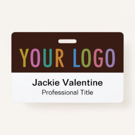 茶色PVC名バッジ横ロゴ作業IDラベル バッジ