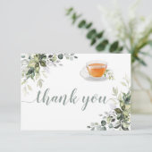 茶葉のグリーン フラット サンクス カード (スタンド正面)