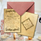 茶葉の染みたヴィンテージ90歳の誕生日お祝い 招待状