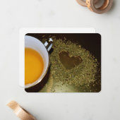茶葉好きから茶葉好きへ – ティーカップのハート写真 ノートカード (正面/裏面インサイチュ)