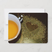 茶葉好きから茶葉好きへ – ティーカップのハート写真 ノートカード (正面)