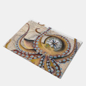 茶蛸のヴィンテージマップコンパス ドアマット (アングル)