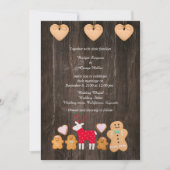 茶褐色の素朴な納屋の木製のカントリーウェディング招待状 招待状 (正面)