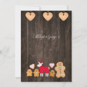 茶褐色の素朴な納屋の木製のカントリーウェディング招待状 招待状 (裏面)