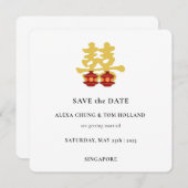 茶道 中国式ウェディング  サプライズデートのお知らせ 招待状 (正面/裏面)