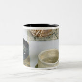 茶道、c.1800に使用する3つのchawans ツートーンマグカップ (中央)