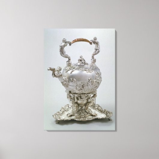 茶釜とスタンドC.Kandler, London, 1730 キャンバスプリント (正面)