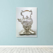 茶釜とスタンドC.Kandler, London, 1730 キャンバスプリント (インサイチュ (ウッドフロア))