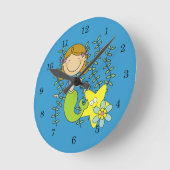 茶髪の人魚 ラウンド壁時計 (傾斜)