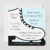 茶髪の女の子のスケートパーティー招待状 招待状 (裏面)