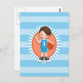 茶髪の少年バスケットボール選手 ポストカード (正面/裏面)