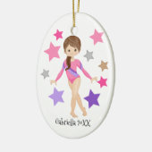 茶髪体操女子体育祭クリスマス セラミックオーナメント (左)