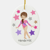 茶髪体操女子体育祭クリスマス セラミックオーナメント (正面)