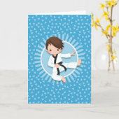 茶髪空手少年 柔道 武術 カード (黄色い花)