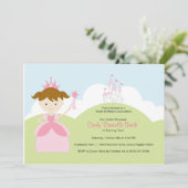 茶髪誕生日プリンセスインピンクウィズキャッスル 招待状 (スタンド正面)