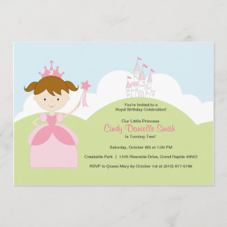 茶髪誕生日プリンセスインピンクウィズキャッスル 招待状