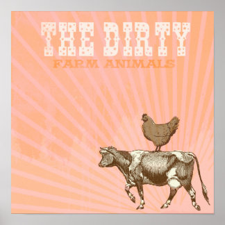 茶鶏の茶褐色プリント ポスター