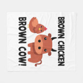 茶鶏茶色の牛 フリースブランケット (正面(横))