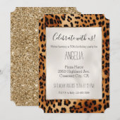 茶黒ヒョウ柄 招待状 (正面/裏面)