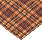 茶、オレンジ、黄色の秋格子柄 ショートテーブルランナー (コーナー)