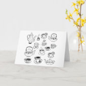 茶 カード (黄色い花)