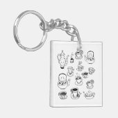 茶 キーホルダー (正面左)