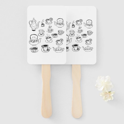 茶 ハンドファン (正面&裏面)