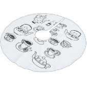 茶 ブラッシュドポリエステルツリースカート (アングル)