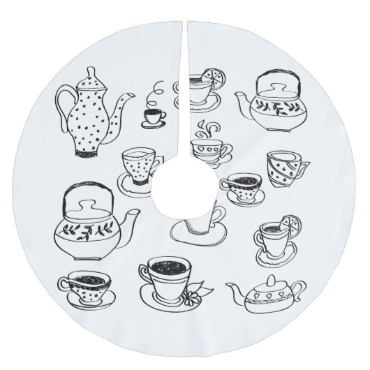 茶 ブラッシュドポリエステルツリースカート (正面)