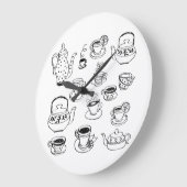 茶 ラージ壁時計 (傾斜)