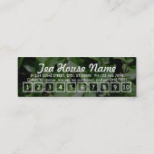 茶。 ロイヤリティのパンチカード ロイヤリティカード (裏面)