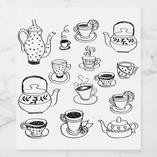 茶 ワインラベル (シングルラベル)