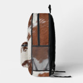 茶・白のリアルな牛革プリントNo.2 プリントバックパック (右)